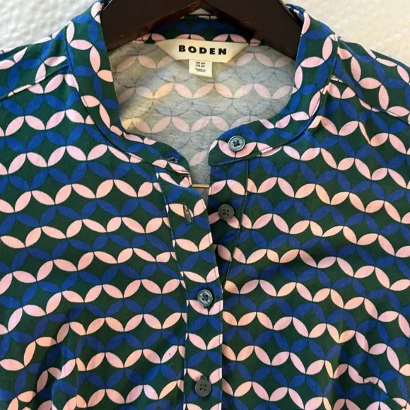 Boden Julia Jersey Shirt Dress-Surf the Web Diamond Terrace Size 2P EUC! - Picture 4 of 5